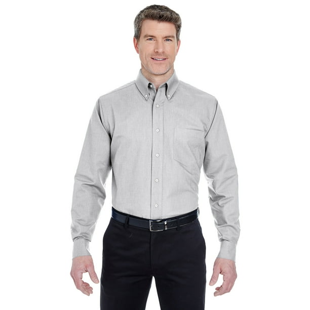 UltraClub Mens Classic Wrinkle-Free Extended Oxford Shirt 